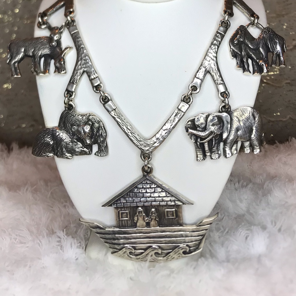Retired Jepp Collins Sterling Silver Noah’s Ark Charm Necklace